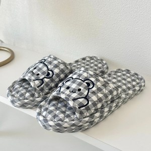 제이드슈 3중 쿠션 면 실내 슬리퍼, 곰돌이네이비, 1개