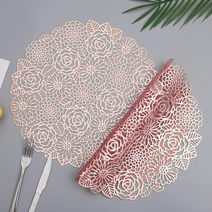 유인지화 논슬립 로즈 식탁 테이블매트 B타입, 로즈골드, 1개, 38 x 38 cm