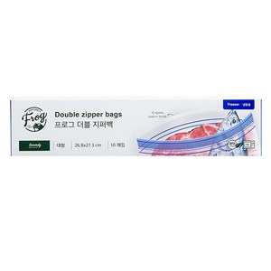 프로그 더블 지퍼백 냉동용, 대(L), 10개입, 1개
