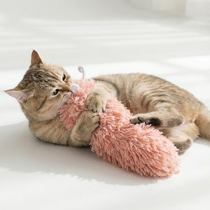 행복한댕냥이 솜털 인형 사냥 장난감, 핑크, 1개