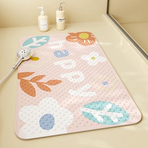 데이소이 말랑말랑 디자인 흡착 욕실 욕조 매트 70 x 40 cm, 07 해피 핑크, 1개