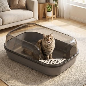 딩동펫 고양이 포지 샌드룸 화장실 + 모래삽 세트, 그레이, 1세트