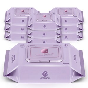 앙블랑 저자극 아기물티슈 바이올렛 캡형, 70g, 74매, 10개