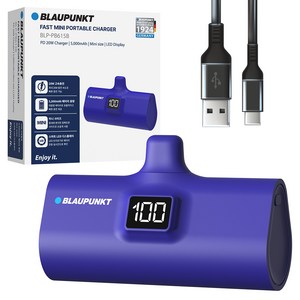 블라우풍트 LED 도킹형 고속충전 보조배터리 5000mAh, BLUE, BLP-PB615B