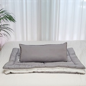 아띠블랑 유아용 양면 모달 와이드 베개커버 2p + 속통 + 차렵이불 세트, 화이트 + 그레이