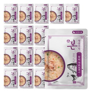 본 고양이 영양간식 죽, 혼합맛(참치/가쓰오부시), 50g, 15개