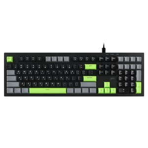 지클릭커 오피스프로 사일런스 M RGB 무소음 방수 유선 키보드, Poker Green, OPK50, 제조사축