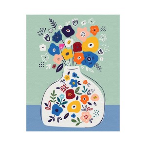 플레이어바웃 DIY 명화 그리기 세트 40 x 50 cm, 컬러풀 화병, 1개