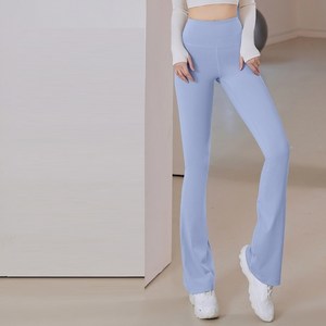 몰투데이 여성용 무용여신 하이웨스트 발레 요가 나팔 바지, 36 그레이레이크블루