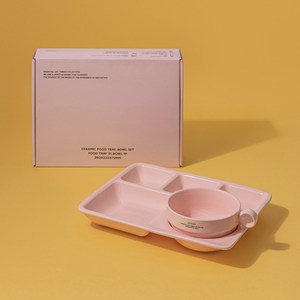 쓰임 에센셜 도자식판 세트, 라이트핑크, 1세트