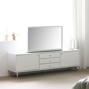 로지 모던 E0 높은 3서랍 TV 거실장 1800 방문설치, 화이트