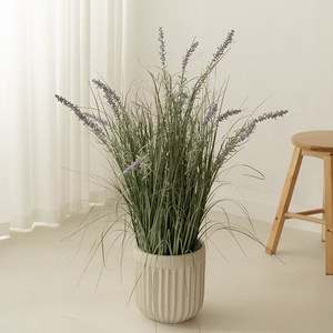 플라우스302 조화 라벤더 그라스 갈대 화분, 82cm, 1개