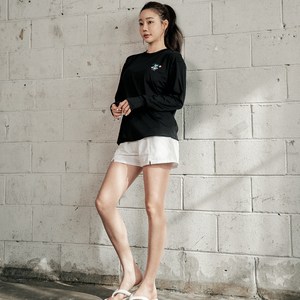 튜브트리 여성용 루즈핏 핏조절 스트링 롱슬리브 래쉬가드 상하의 세트 BE9204
