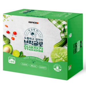 브릭글로 엠보싱 위생 비닐장갑 도톰형, 200개입, 1개