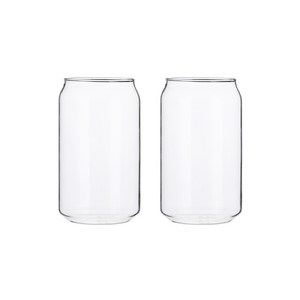 블룸엣홈 내열유리 캔 맥주잔 중 380ml, 2개