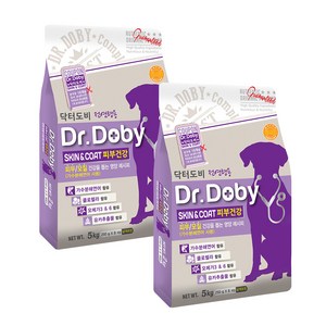 닥터도비 강아지 기능성 사료, 피부/피모, 5kg, 2개