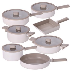 네오플램 국산 IH 인덕션 슈슈 편수냄비 18cm + 양수냄비 20cm + 전골냄비 24cm + 멀티팬 20cm + 멀티팬 24cm + 프라이팬 24cm + 계란말이팬 세트, 7종, 1세트