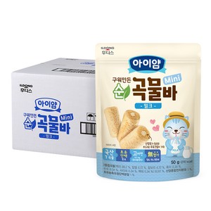일동후디스 아이얌 구워만든 미니 순곡물바, 밀크맛, 50g, 12개