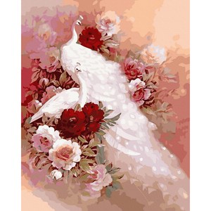 플레이어바웃 유화 피포페인팅 DIY 명화 그리기 40 x 50 cm 화이트 공작새, 혼합색상, 1개