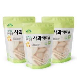 오가닉스토리 유기농 쌀로 만든 사과 떡튀밥, 30g, 3개