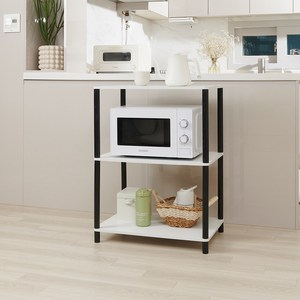 식스포인츠 TORNO 블랙 다용도 LPM 틈새 수납장, 화이트블랙, 3단