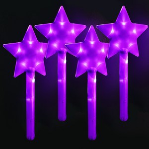 바에이비오 LED 대형 별 응원봉 콘서트 스타 야광봉, 퍼플, 4개