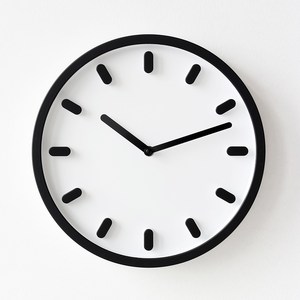 MJK 300 포인트 라인 무소음 벽시계, 블랙