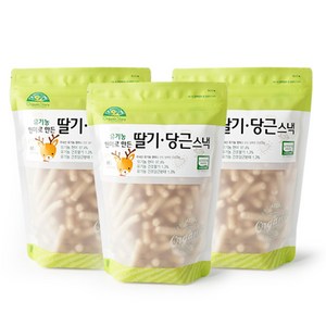 OrganicStory 유기농 현미로 만든 딸기 당근 스낵, 60g, 3개