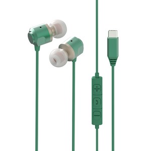 아이리버 갤럭시 애플 호환 C타입 노이즈캔슬링 인이어 알루미늄 유선 이어폰, 세이지 민트, ICP-G410