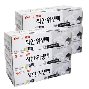 롯데이라이프 착한 위생백 중형 25 x 35 cm, 중(M), 100개입, 6개