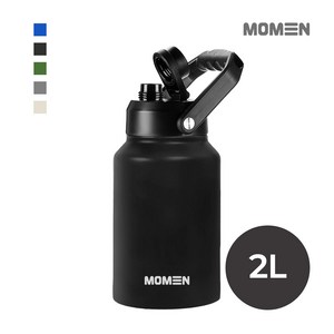모멘 그랜드 워터저그 대용량 보온병 텀블러 캠핑물통 수통 아이스팟, 블랙, 1개, 2L