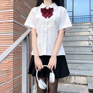 IDEAER 여성 할로윈 코스프레 반팔 주름 블라우스 화이트 코스튬 세트