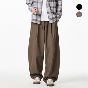 HANYO 남자 히든 밴딩 와이드 베이직 빅사이즈 롱다리 팬츠 구김방지 슬랙스