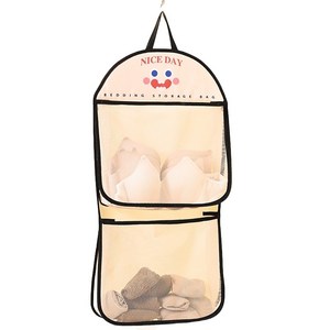 루이리 다용도 걸이형 메쉬 수납 정리함 2단 브라 양말 속옷 보관 걸이, 블랙, 1개