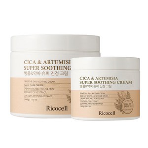 리코셀 저자극 대용량 슈퍼 진정+보습 크림 500g+100g 약쑥+시카/일시적 안면붉기개선/병풀 수분 보습, 600g, 1개