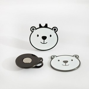 unplug 곰돌이 골프 볼마크 자석클립, WHITE, 1개