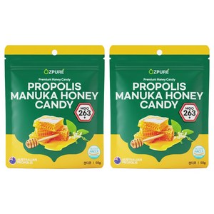 오즈퓨어 프로폴리스 마누카꿀 캔디, 60g, 2개