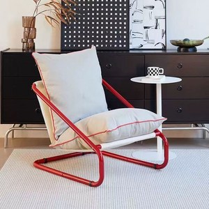 1인용 암체어 카페 패브릭 안락의자 2colors, 1개, 붉은색