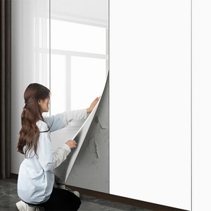 원트두 데코타일 붙이는 타일 시트지 고광택 방수 폼블럭 대리석 벽지 60x300cm 2P, 화이트