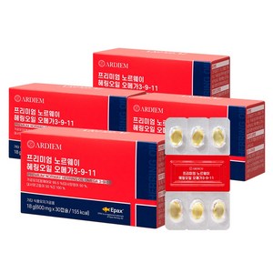 아르디엠 프리미엄 노르웨이 헤링오일 오메가 3-9-11 18g, 4박스, 30캡슐