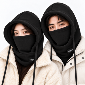 따사품 기모 바라클라바 후드넥워머 오토바이 방한, 블랙+블랙, 1개