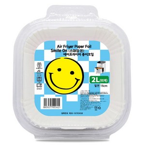 (BL)스마일온(Smile On) 에어프라이어 종이호일 사각형 90P, 1개, 16cm