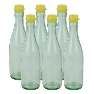 가인글로벌 청색 기름병300 유리병 참기름병 용기, 노랑, 6개, 300ml