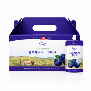 바이퀸 델리오 100% 블루베리 주스 즙 원액, 30개, 100ml