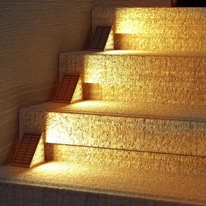 teammaker 태양광 LED 계단 조명 인테리어 정원 2P, 노란빛 2개 1세트, 노란빛