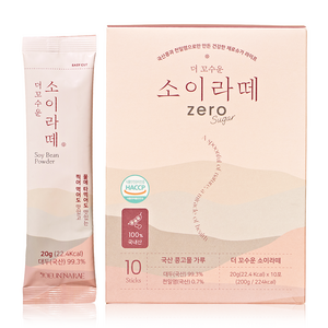 조은나래 무설탕 소이라떼 단백질 파우더 국산 콩가루 개별포장 콩물 식사대용, 10개, 20g