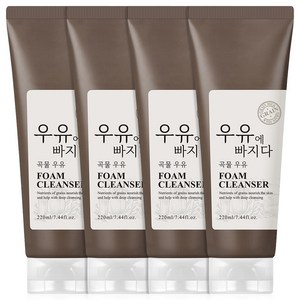 우유에빠지다 곡물 밀크 대용량 폼클렌징, 4개, 220ml