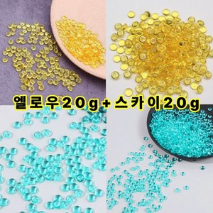 구슬 파츠 크런치 슬라임 만들기 재료 40g, 스카이+엘로우, 1세트