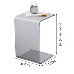 이태리식 아크릴 사이드 테이블 틈새 코너 트렌디 선반 협탁 인테리어 거실 침실 카페 고급 인테리어, 그레이 (두께12mm)