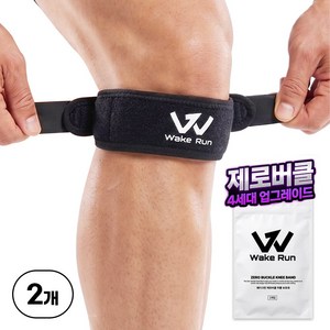 웨이크런 4세대 제로버클 무릎보호대, 블랙, 2개